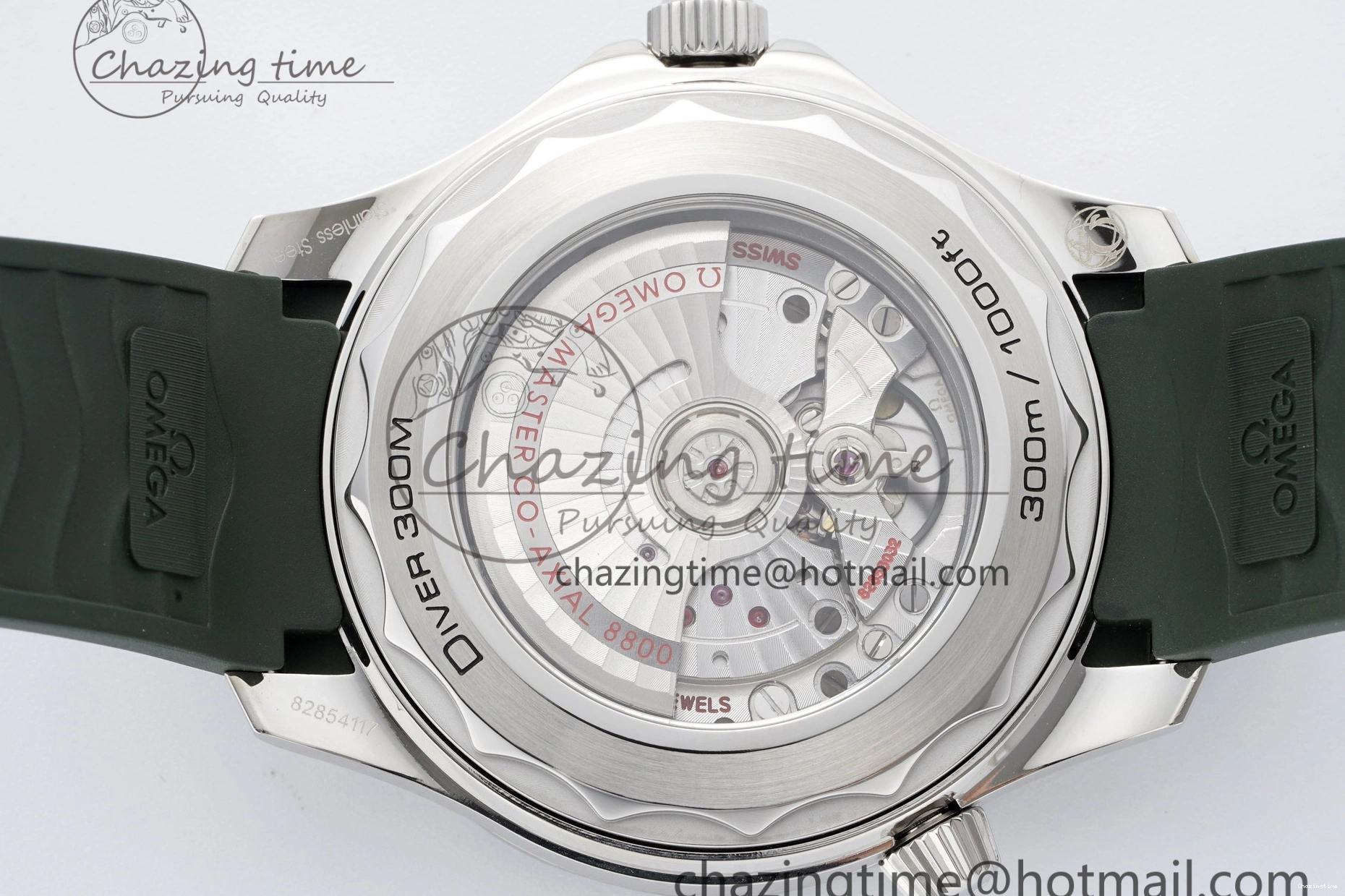 0316 Seamaster Diver 300M ZF 1:1 Best Edition Green Ceramic Green Dial on Green Rubber Strap A TravelReady 7823